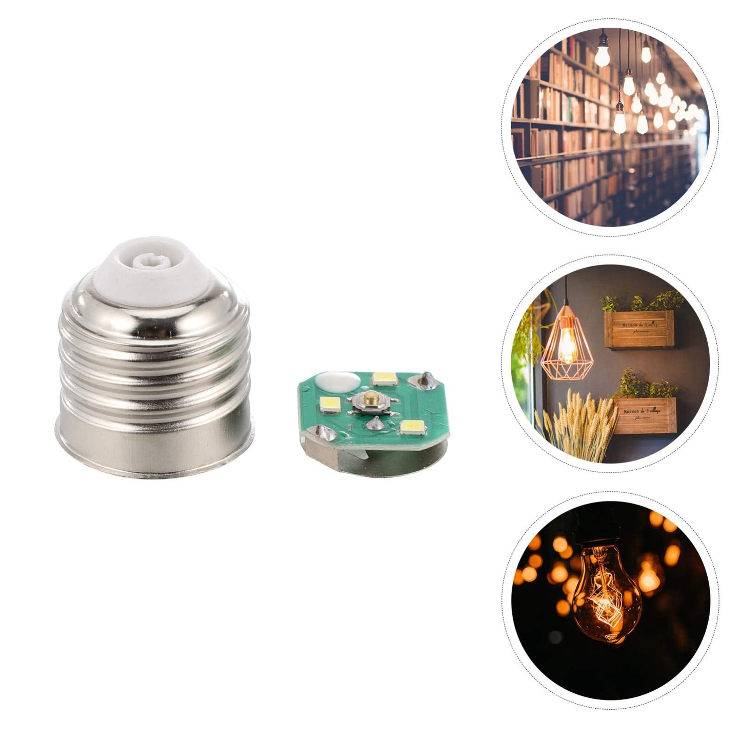 Light Bulb Accessories Kit with Led Chip Bases and Caps for Diy Resin Bulbs Lamp Parts Supply for Home Decorative Lighting Party Crafts