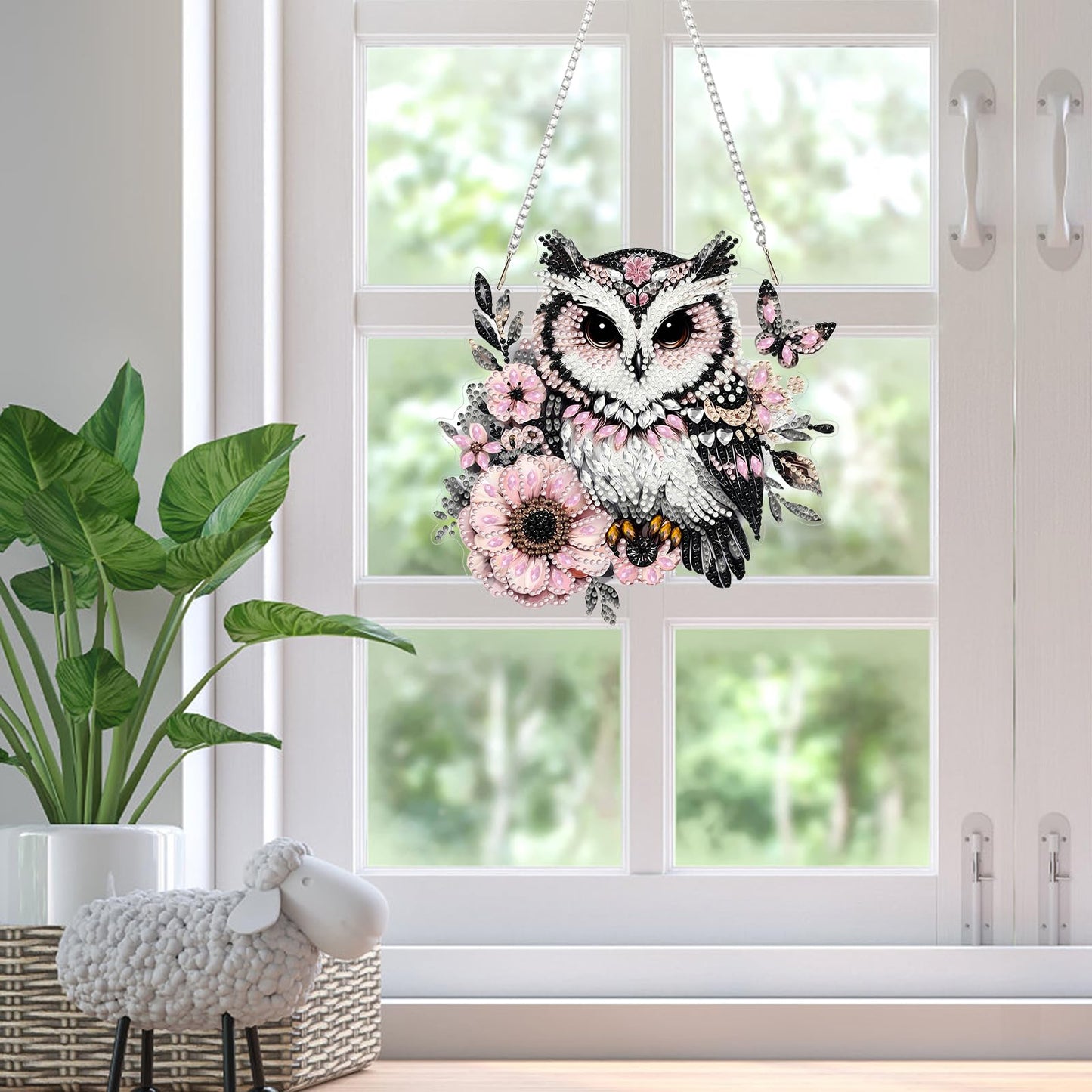 ZeeLionArt Bird Hanging Diamond Art Kits for Adults Pendant Suncatcher, Special Shaped Crystal DIY Pearl Diamond Painting Kits for Adults, Spring Summer Window Wreath Decor 7.6x7.7 Inch