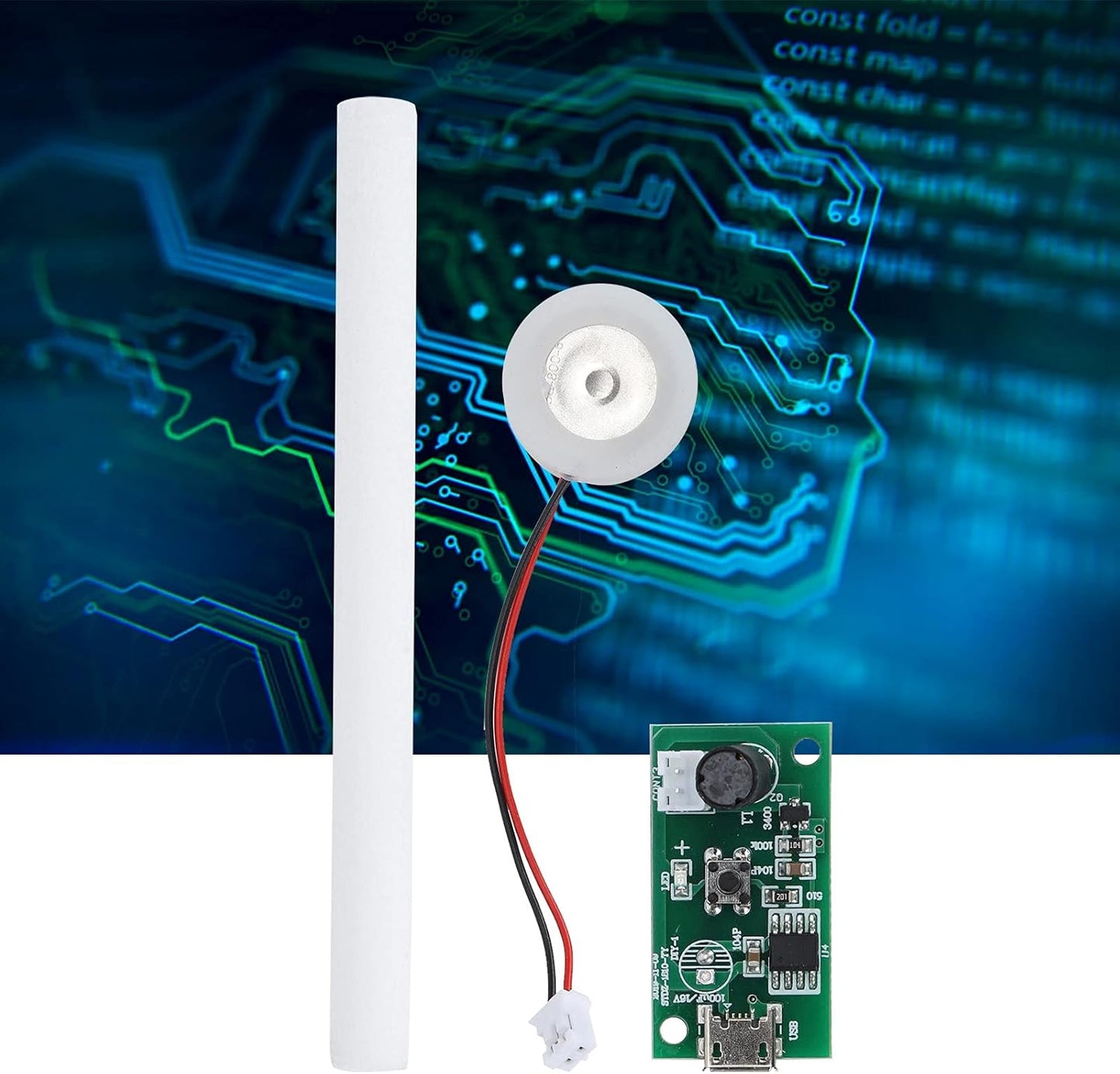5V Mini USB Humidifier, DIY Kit Atomization Disc, USB Mist Maker with Timing Switch Control for Home Office