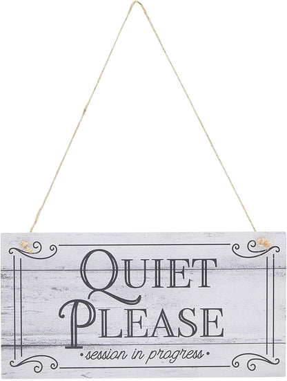 Stockroom Plus In Session Door Sign for Therapists - 5 x 10 in White PVC, 2 Pack Meeting In Progress & Quiet Please