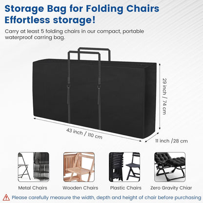 Huiyangteng 2 Pack -43" 11"W 29" Folding Chair Storage Bag,Beach Chair Bag,Chair Bags for Folding Chairs L x x H