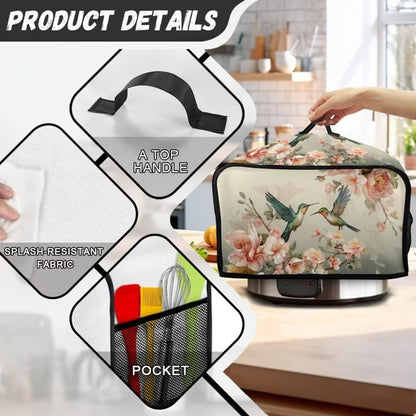 Floral Hummingbird Slow Cooker Cover, Water-Resistant and Machine Washable Rice Cooker Cover