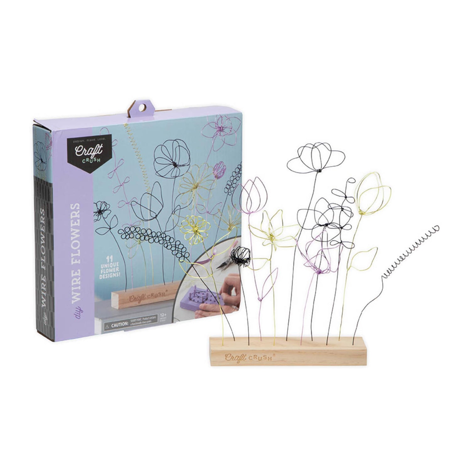 Craft Crush Wire Flowers - Create Unique Craft Wire Flower Designs with Easy to Use Tool and Guide with Display Stand - for Teens and Adults Ages 12, 13, 14, 15 and Up