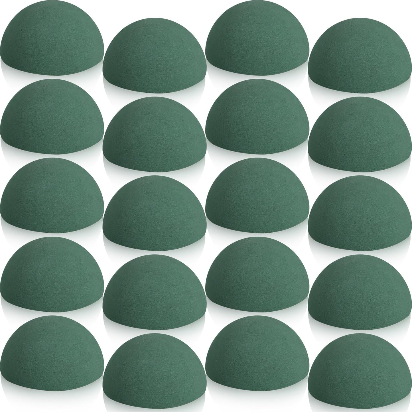 20 Pack Green Decorative Floral Foam for Making Bouquets Half Ball Block Dry Foam Balls Craft Supplies for Artificial Plant Floral Arrangement(3.54 x 1.77 Inch)
