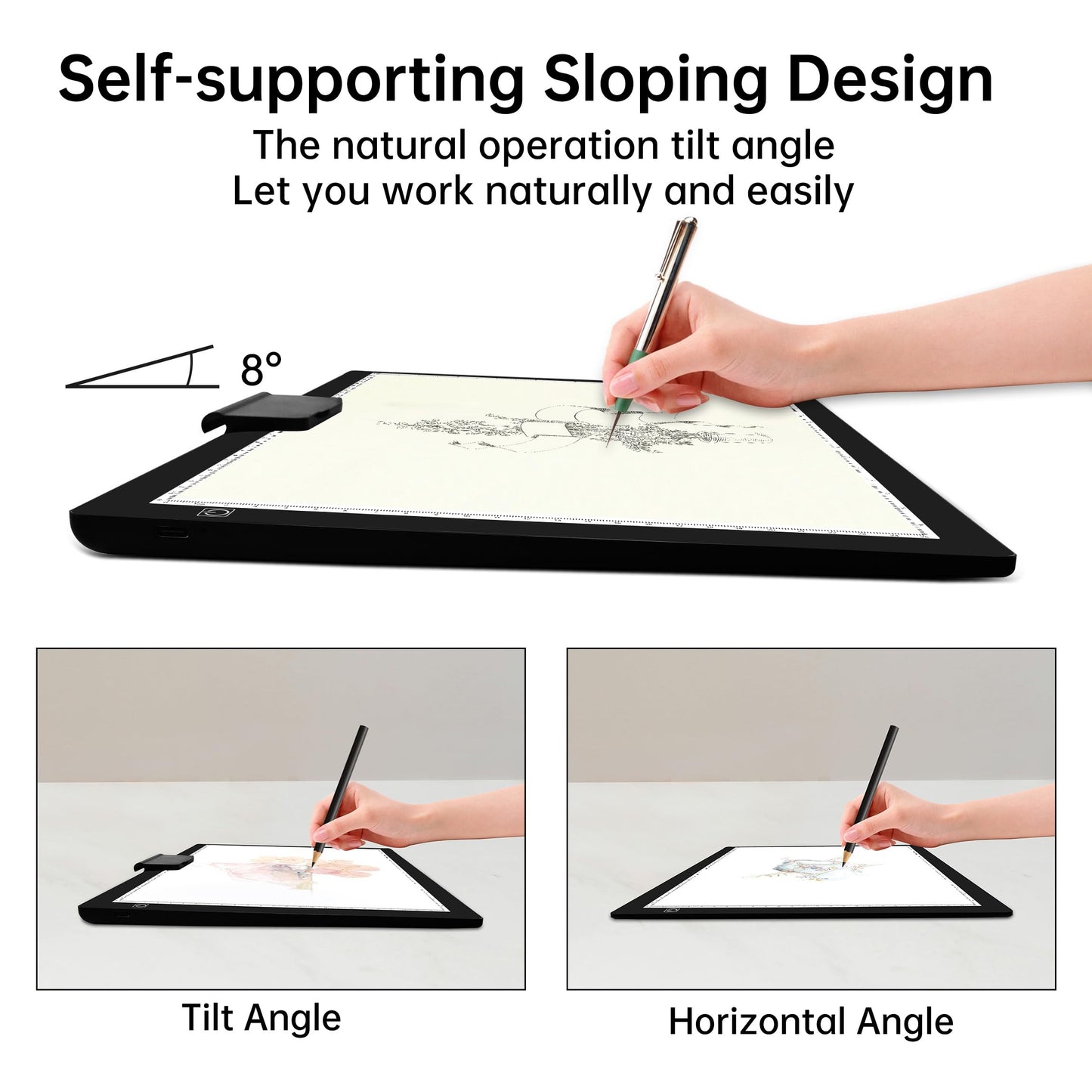 Mlife A4 Light Pad Rechargeable Light Board for Diamond Painting with 3 Colors Temperature,Built in Battery Light Box,Stepless Brightness,Rechargeable Ultimate Light Tracing Board for Sketching