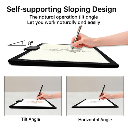 Mlife A4 Light Pad Rechargeable Light Board for Diamond Painting with 3 Colors Temperature,Built in Battery Light Box,Stepless Brightness,Rechargeable Ultimate Light Tracing Board for Sketching