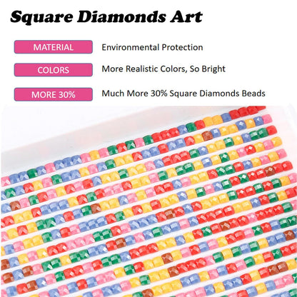 YALKIN Square 5D Diamond Painting Kits for Adults, Castle Large Diamond Art Kits Full Drill Diamond Painting Kit for Adult Beginners, DIY Crystal Picture Art for Home Wall Decor 40x70CM/15.8x27.6in