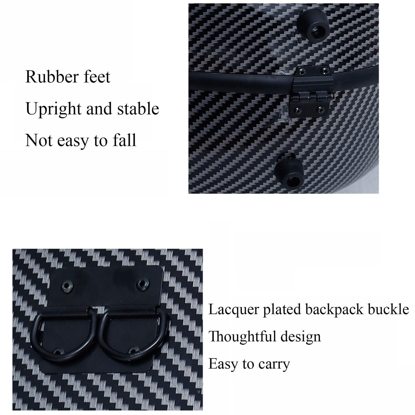 ZerHoc 4/4 Full Size Cello Case, Carbon Fiber Composite Sturdy, Portable and Waterproof Cello Box with Handle, Back Straps and Wheels(Color:Black)