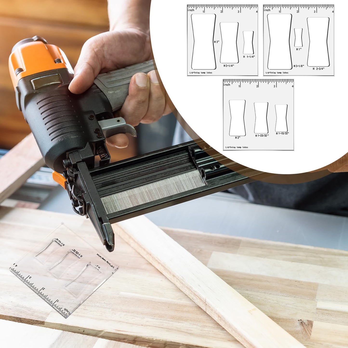 Nuanchu 9 in 3 Butterfly Router Templates for Woodworking Bowtie Router Jig Kit Decorative Jigs and Templates Butterfly Inlay Tools Accessories