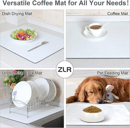 Coffee Mat, 16" x 20" Large Absorbent Drying Mat for Dishes, Easy to Clean for Countertop, Coffee Maker