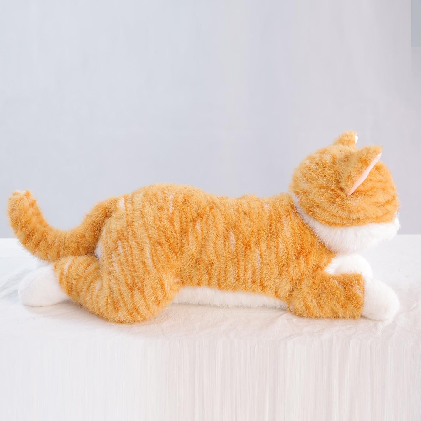 Leahaoe Weighted Stuffed Cat 19" 2Lbs, Realistic Cat Stuffed Animal for Kids and Adutls, Soft Orange Weighted Plush Animal Pillow Toy
