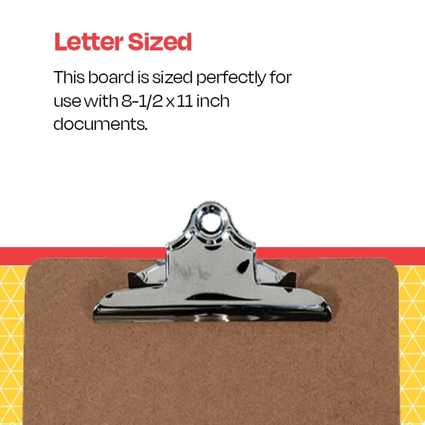 School Smart Hardwood Clipboard - Letter Size Bright Nickel 9 X 12-1/2 in