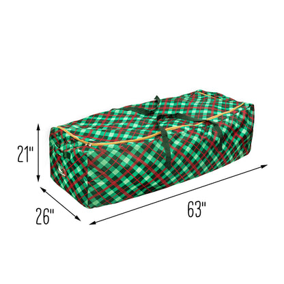 Honey-Can-Do Plaid Rolling Tree Storage Bag SFT-09556 Red