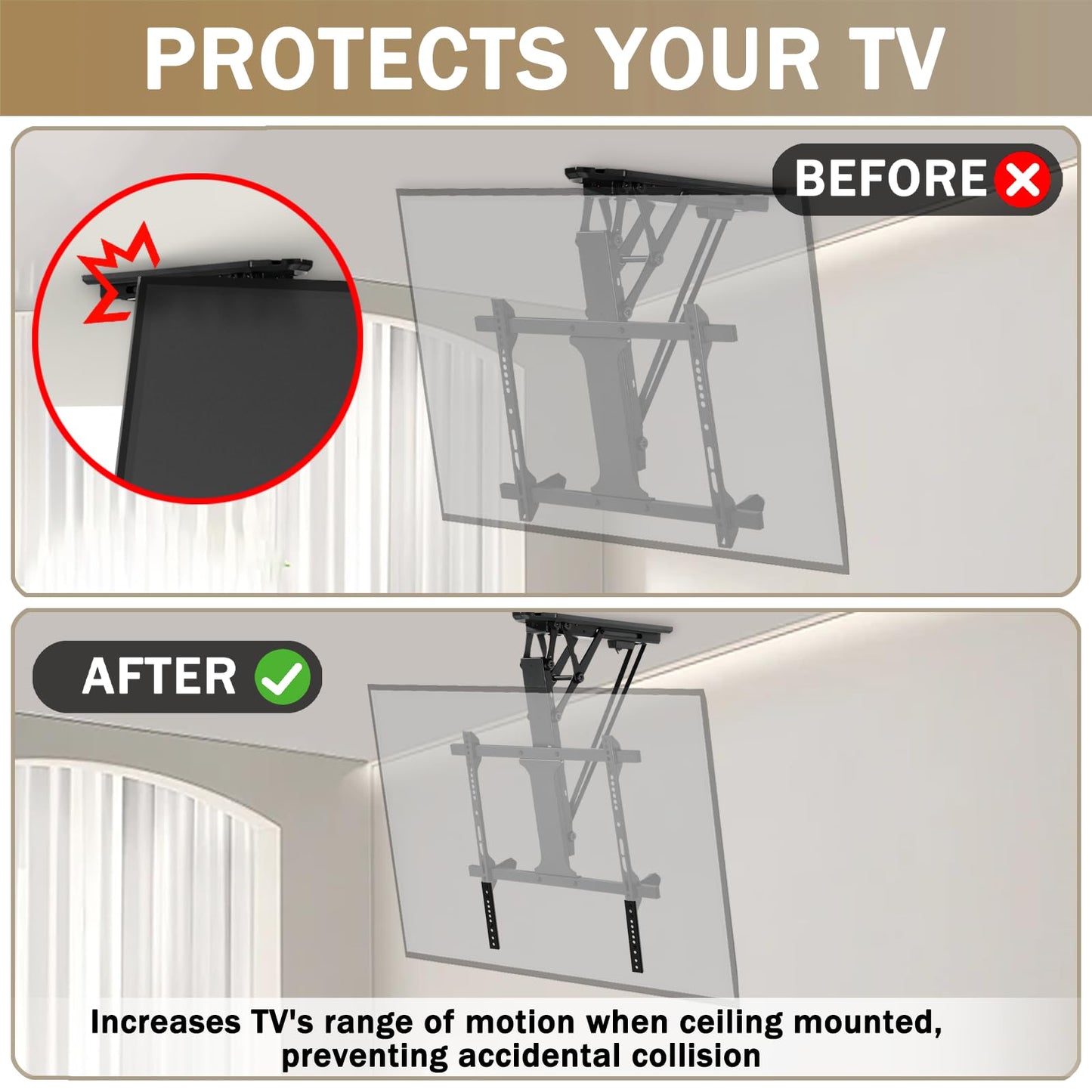 Vertical VESA Extender Plate Bracket Kit, TV Mount Extension Bracket Designed for Low VESA Pattern TV’s, Suitable for Use with Most VESA mounts and TV Ceiling Mount - 2 Brackets