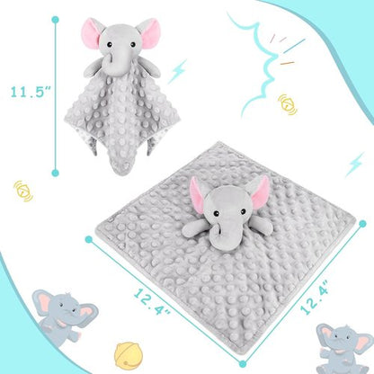 Loveys | Lovey Elephant Security Blanket for Babies - Soft Snuggle Toy for Newborns (Gray, 12.4in)