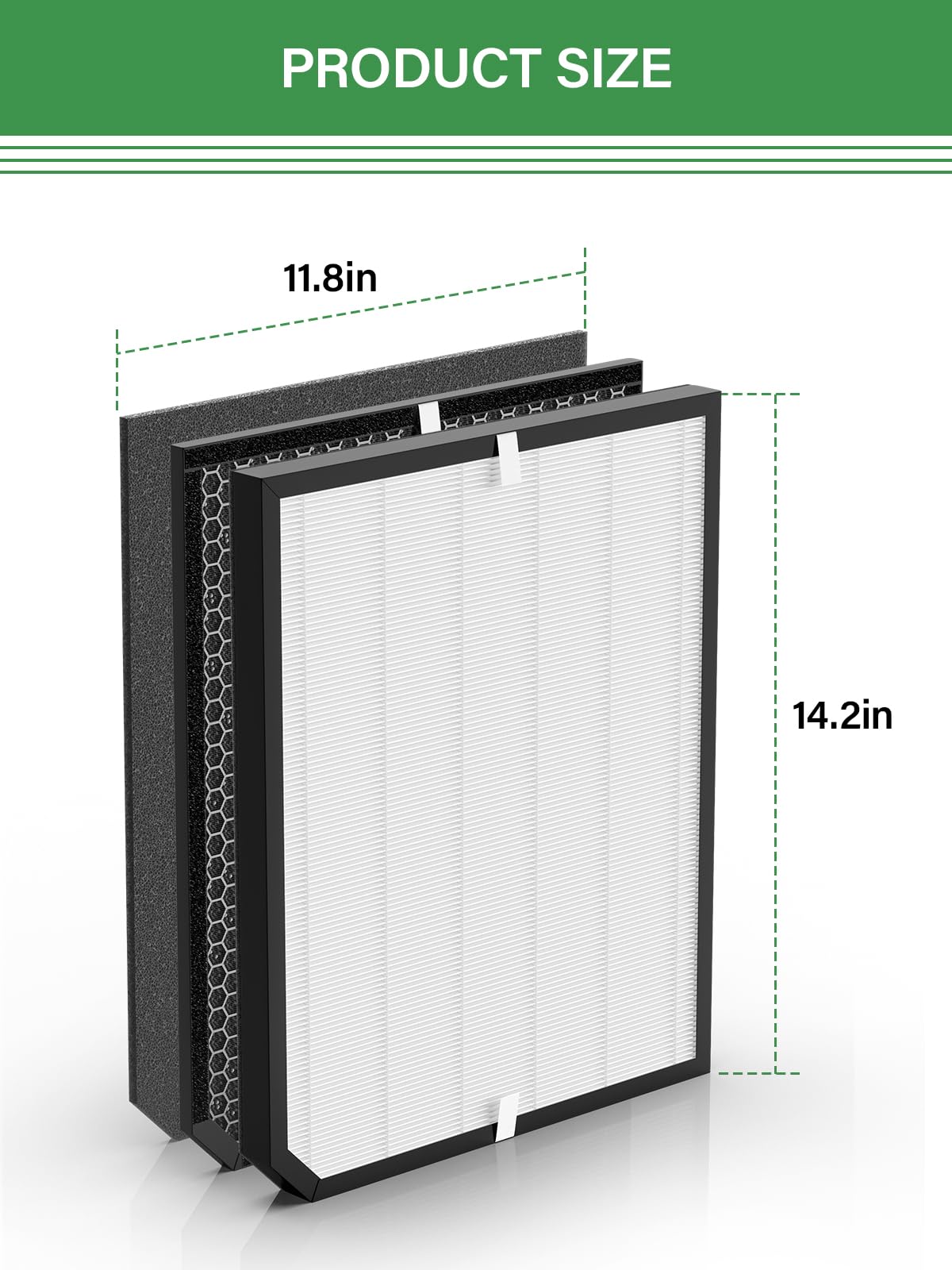 2000 Replacement Filter Compatible with AirDoctor 2000 & 2000i Air Purifiers, 1 High-Efficiency Filter, 2 Activated Carbon Filters and 4 Pre-Filters, Compare to Part # ADF2001, ADF2002, ADF2003