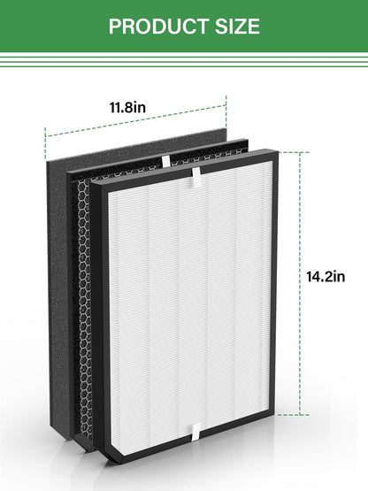2000 Replacement Filter Compatible with AirDoctor 2000 & 2000i Air Purifiers, 1 High-Efficiency Filter, 2 Activated Carbon Filters and 4 Pre-Filters, Compare to Part # ADF2001, ADF2002, ADF2003