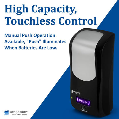San Jamar Rely SH970BKSS Hybrid Foam Soap Dispenser, Black/Stainless Look