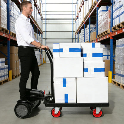 ErShangMao Electric Platform Cart,Motorized Garden Cart,Electric Flatbed Pallet Truck,8" Explosion-Proof Tires,660lbs Capacity,12km/H Speed,35km Range,Foldable Frame for Warehouse&Logistics 90 * 60cm