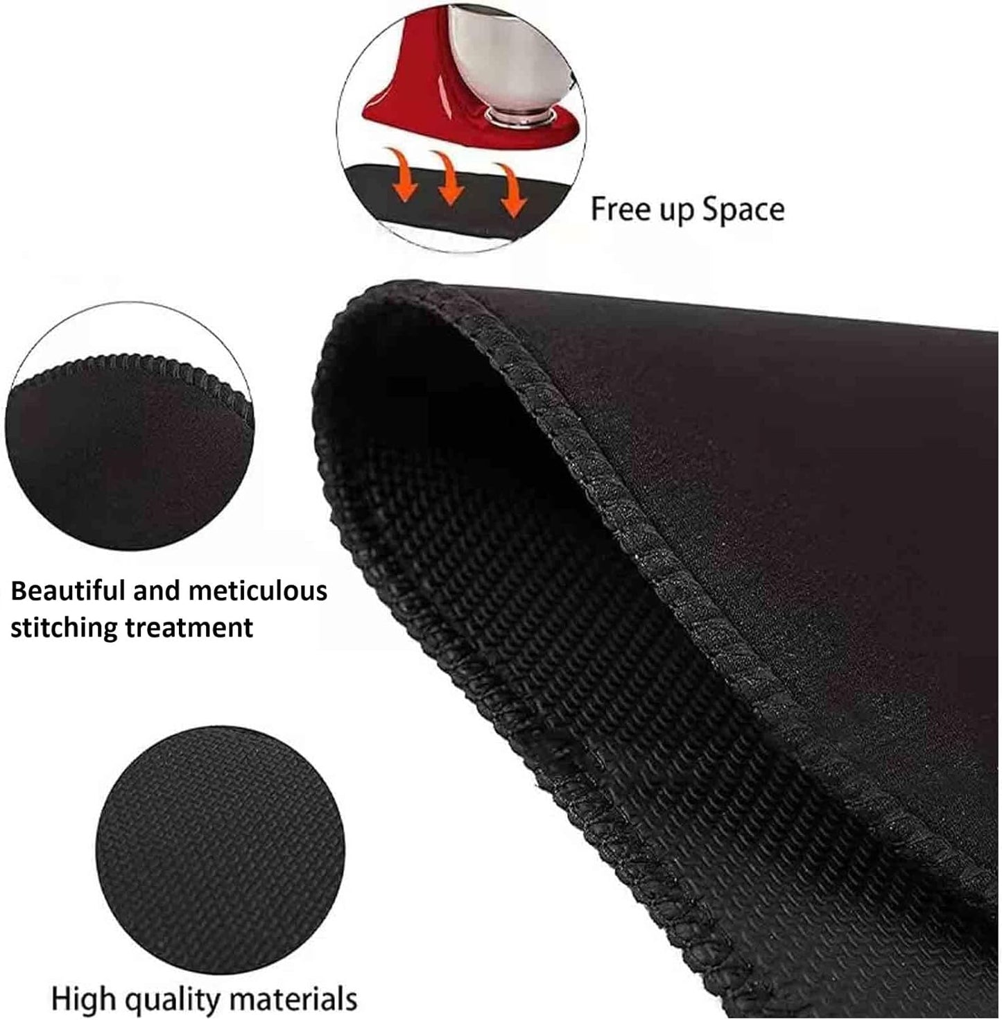 Kitchen Aid Stand Mixer Slider Mat with 2 Black Accessories, Kitchen Appliance Slide Mats Pads Compatible with 4.5-5 Qt