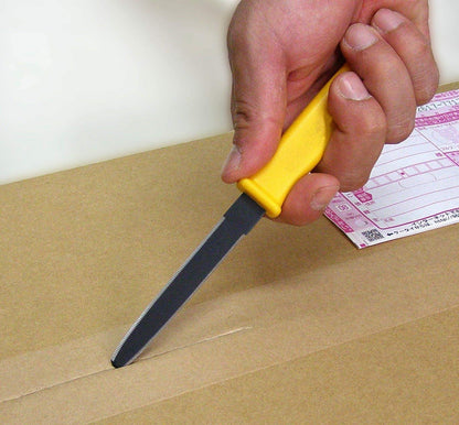 CANARY Cardboard Cutter with Non-Stick Coated Blade - 7.5" Box Cutter Utility Knife for Breaking Down Boxes & Opening Packages - Made in Japan, Yellow (2-Pack)