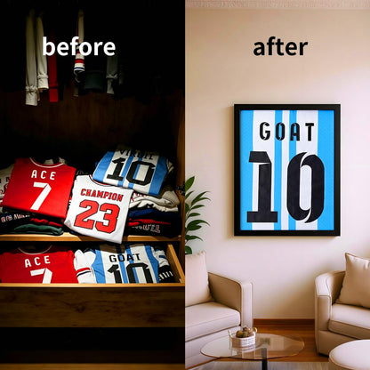 2 Pack Jersey Shadow Box ,Jersey Frame Display Case,Sports Jersey Display Frame with Pine Wood for Hockey Soccer Basketball Baseball Shirts