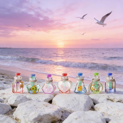 Xidmold 7Pcs Wishing Bottle Shaker Resin Molds Quicksand Bottle Container and Stopper Silicone Molds Epoxy Resin Casting Mold for DIY Jewelry Crystal Keychain Pendants