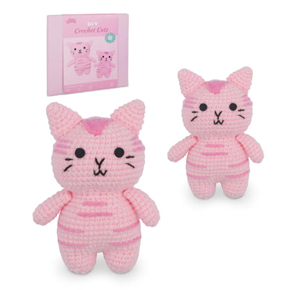HOUSE CREATIVITY Cat Crochet Kit for Beginners – Make a Variety of Adorable Kittens, Amigurumi Crochet Starter Kit with Yarn, Eyes & Step-by-Step Video Tutorial, DIY Craft for Cat Lovers