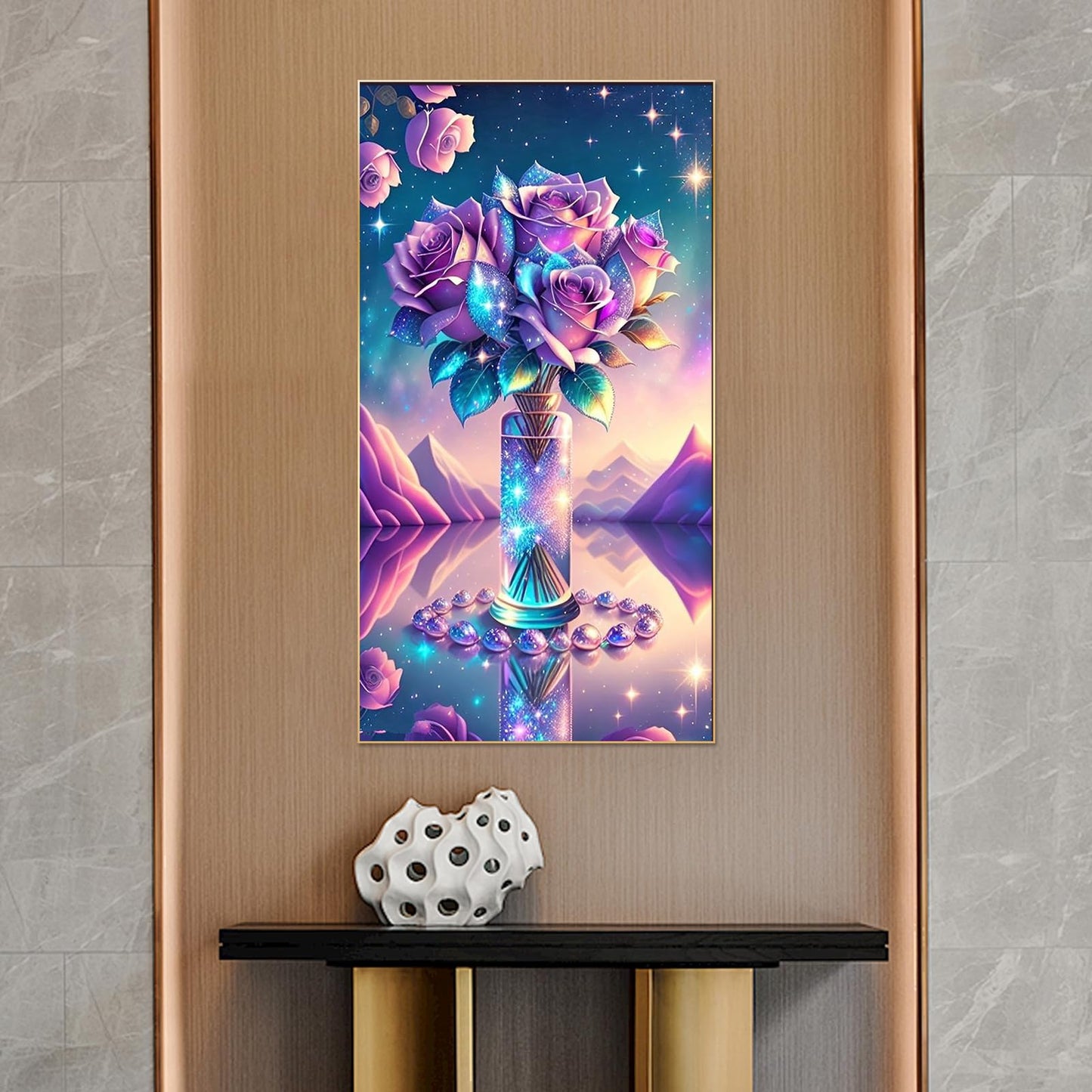 5D DIY Large Size Diamond Art Painting Bunch of Flowers Diamond Full Diamond Handmade Diamond Art Painting Embroidery Mosaic Art Home Decoration Gift 40x70cm/15.75x27.5in