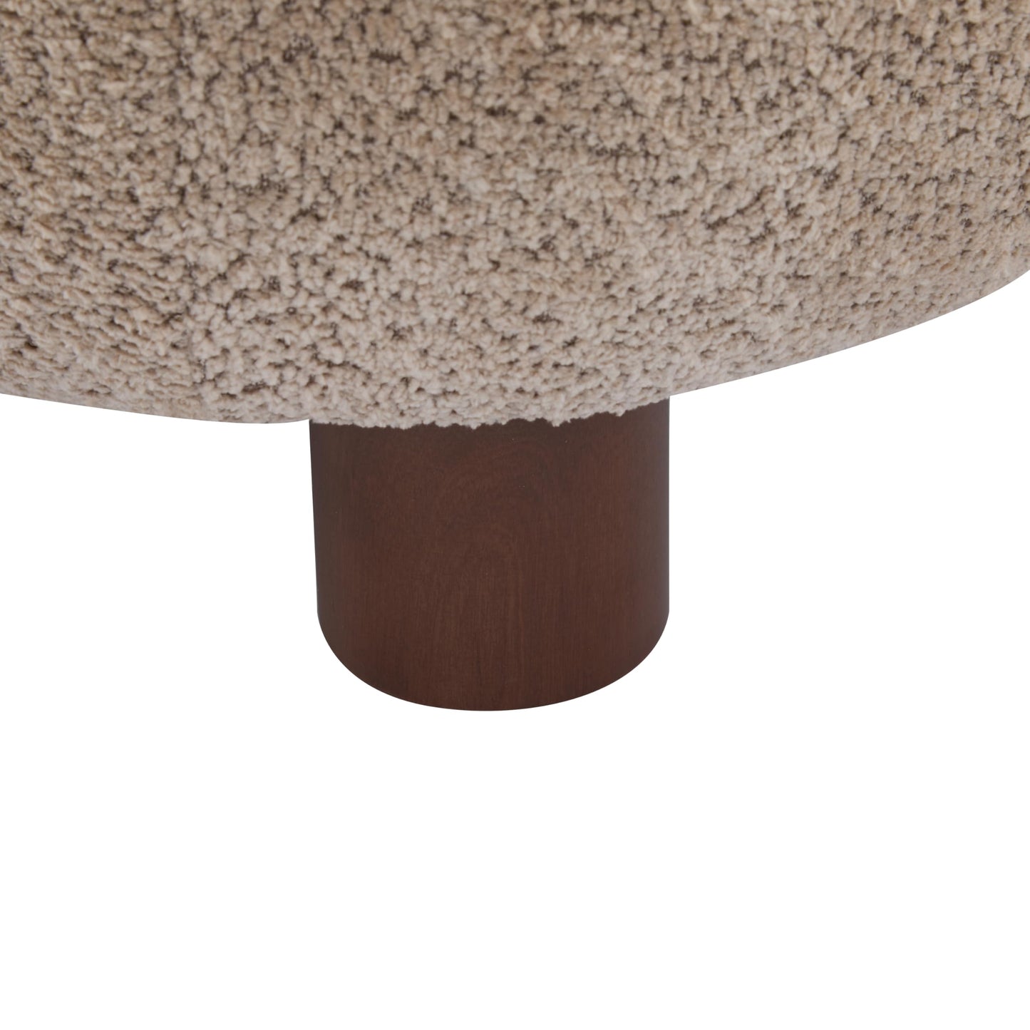 Merax Boucle Fabric Accent Chair, Modern Upholstered Barrel Armlesschair with Wooden Legs, Comfy Lounge Chair for Living Room Bedroom Office, Soft Reading Chair, Light Brown