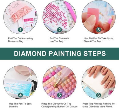 Zythron Large Diamond Art, Diamond Art Kits for Adults Beginner, Landscape Large Diamond Painting 5D DIY Full Round Gem Crystal Art Paint by Diamond, Home Wall Decor 27.5 X 15.7 inch