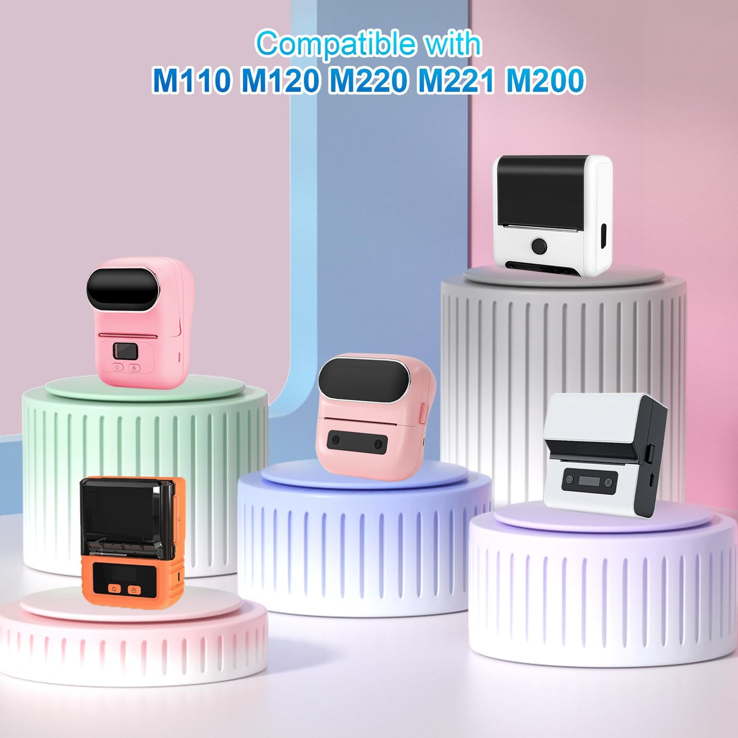 3 Rolls Thermal Labels Custom Sticker for Phomemo M110 M220 M221 M120 M200 Label Maker Printer 50x50MM Gradient Colorful Flower Edge Waterproof Address Label Paper for DIY,Design,Price,Name