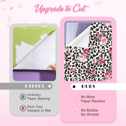Tintnut Permanent Vinyl - 10 Sheets 12"x10", Flower Permanent Adhesive Vinyl Sheets, Rose Floral Patterned Permanent Adhesive Vinyl for Cutting Machine,Home Decor Self Sticker