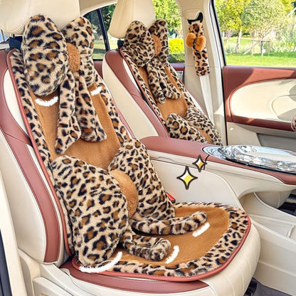 GKWW 2 Pack Cute Leopard Print Bow Throw Pillows Furry Cheetah Bownote Plush Pillow Decor Bow Lumbar Suffed Pillow for Home Living Room Bedroom Bed Couch Cushion