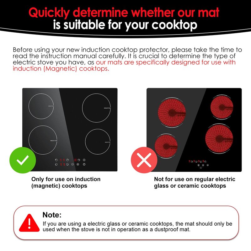 Cook's Aid Large Induction Cooktop Protector Mat 21.2x35.4 Inch,Translucent (Magnetic) Stove Top Cover for Electric Stove, Silicone Stove Mat for Glass Top Stove,Glass Top Stove Cover (LTSICT1)