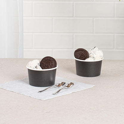Coppetta 5-Ounce Dessert Cups, 200 Disposable Ice Cream Cups - Lids Sold Separately, Sturdy, Black Paper Frozen Yogurt Bowls, For Hot And Cold Foods, Perfect For Gelato Or Mousse - Restaurantware