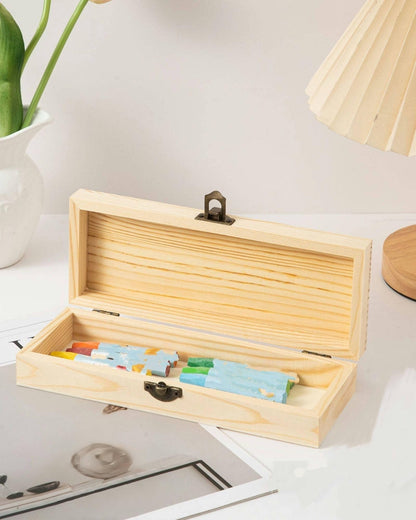 Xhqsulsclac 8PCS Wooden Storage Box Unfinished Wooden Small Box 8.2X2.6X1.6 Inch Souvenir Storage Box DIY Handmade Wooden Box