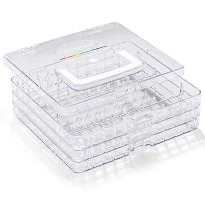 Shuttle Art 36 Automatic Ink Control Acrylic Paint Markers Organizer, Portable 3-Layer Transparent Storage Box, Stackable Pen Holder for Art Supplies,Ideal for Home, Office & School Desk Organization