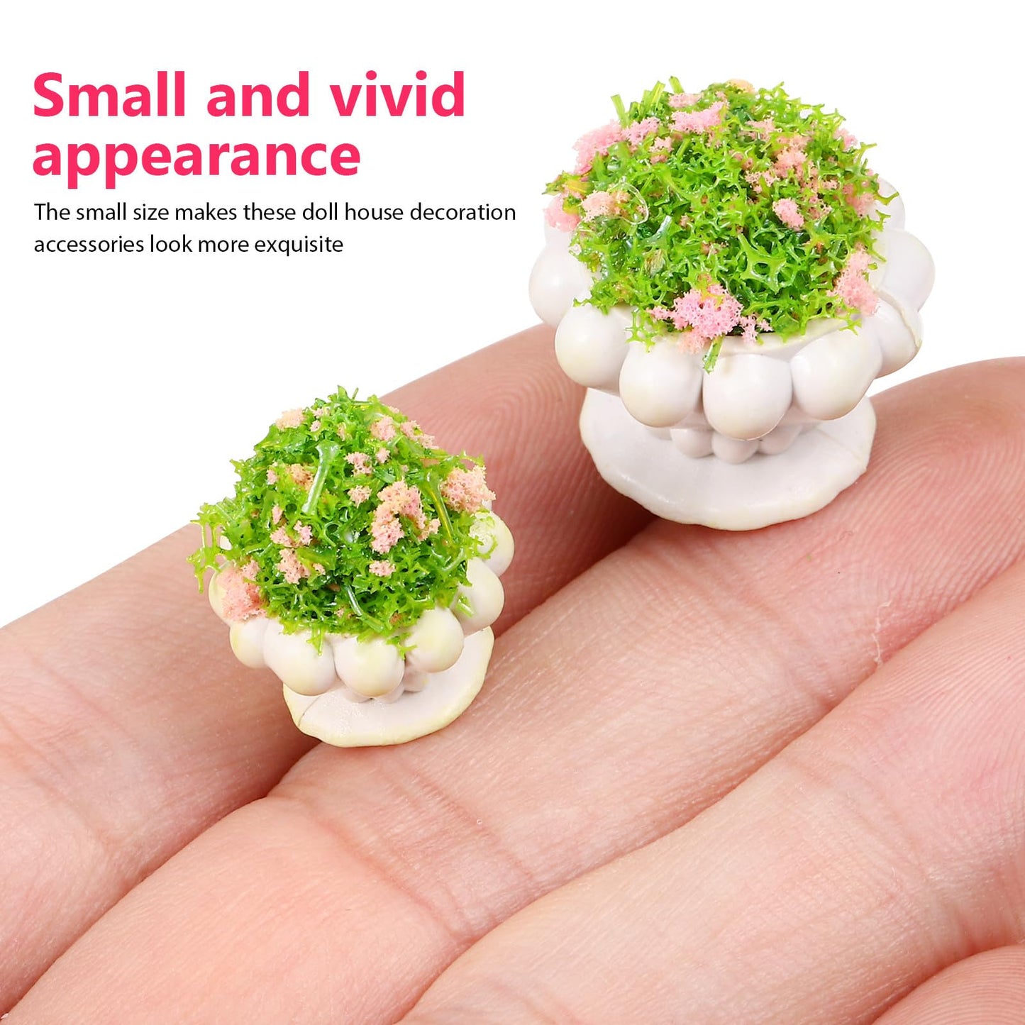 Toyvian 1:12 Dollhouse Miniature Potted Plants, 13pcs Tiny Faux Greenery Bonsai Models Miniature Fairy Garden Accessories Ornaments Doll House Decor Set for DIY Projects Collectors