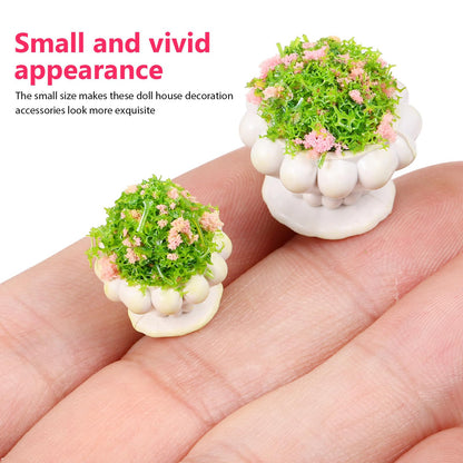 Toyvian 1:12 Dollhouse Miniature Potted Plants, 13pcs Tiny Faux Greenery Bonsai Models Miniature Fairy Garden Accessories Ornaments Doll House Decor Set for DIY Projects Collectors