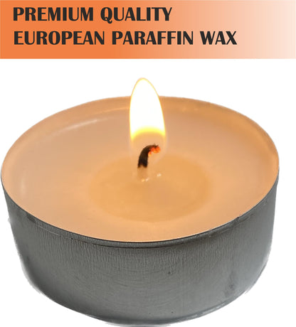 Generic Premium European Wax Tea Light Candles - Bulk Pack of 100 | Long-Lasting, Smokeless & Dripless | Ideal for Weddings, Romantic Nights & Home Decor, White