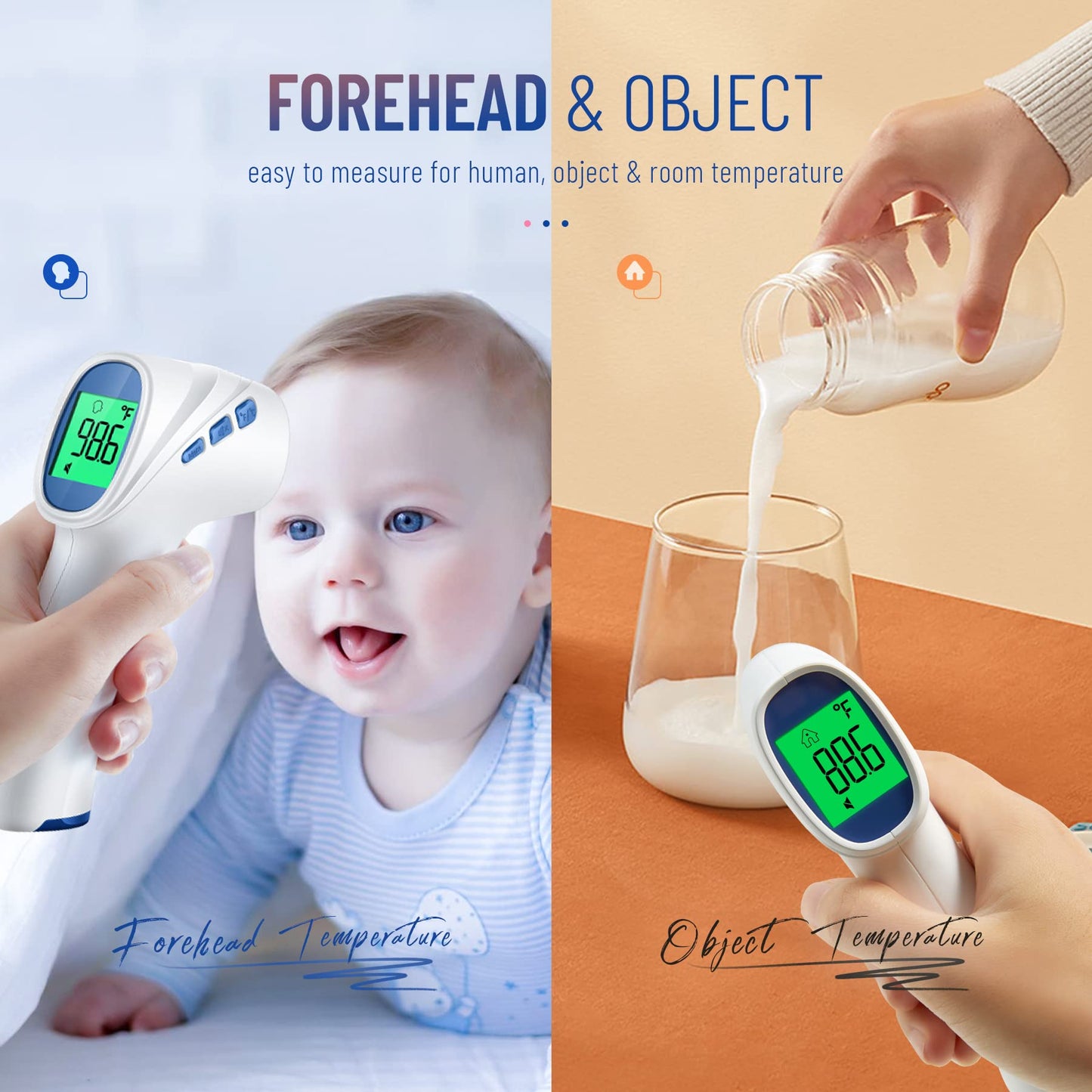 Forehead Thermometer for Adults and Kids, FSA HSA Eligible, Digital Baby Thermometer with Fever Alarm, Fast Accurate Results, Home Medical & Nurse Essentials
