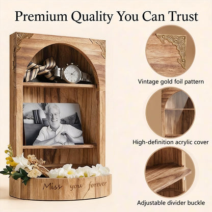 DGWJSU Shadow Box Frame, 8.66x12.5″ Sympathy Gifts for Loss of Loved One, Keepsake Box, Shadow Boxes Display Cases Flower, Photos, Memorial Gifts, Sympathy Gifts, Celebration of Life, Carbonized Brown