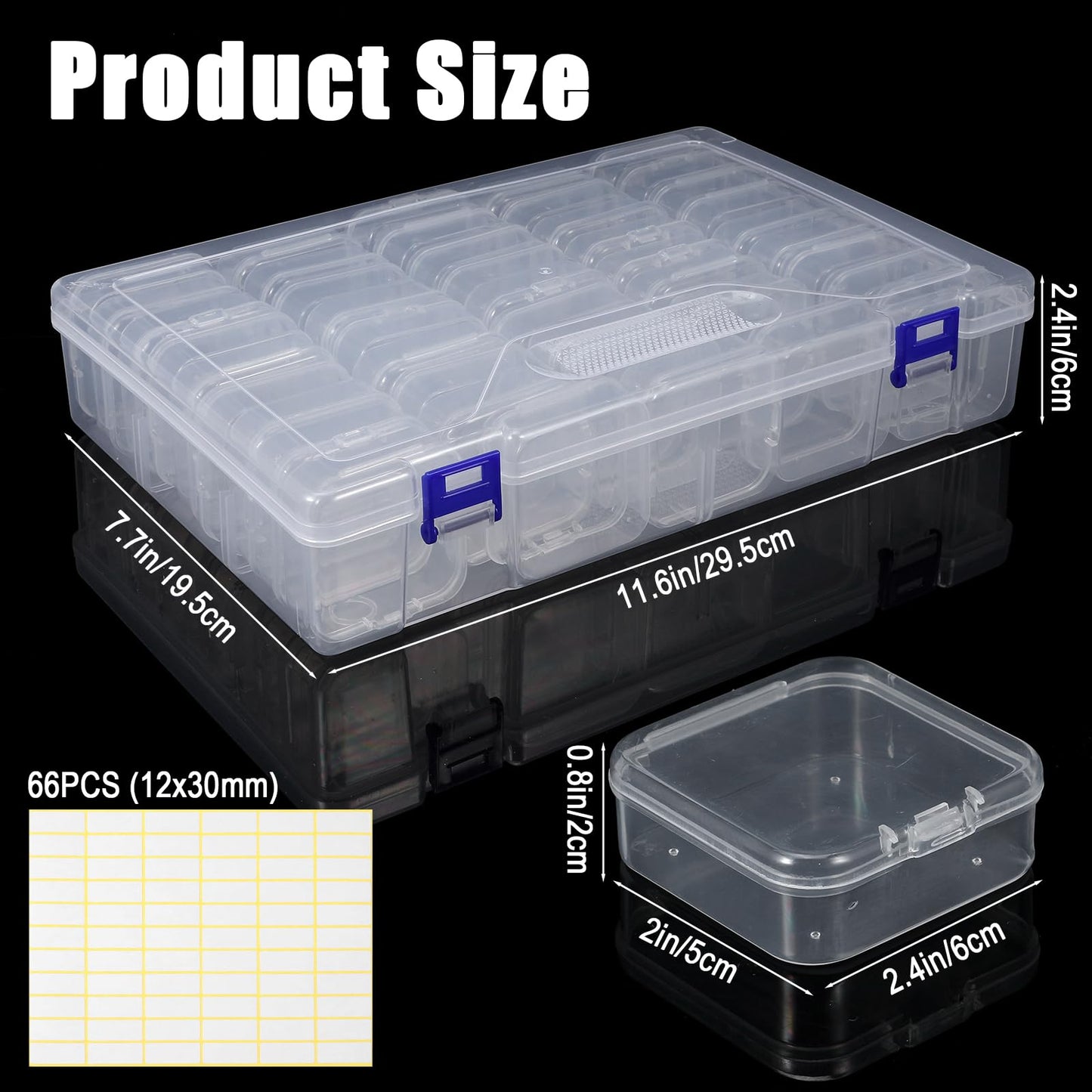 PercyEffie 3 Pack Bead Organizer Box,135Pcs Small Clear Storage Boxes with 3 Ppcs Labels, Mini Clear Storage Containers Boxes with Hinged Lid Jewelry DIY Bracelet Screws Seeds Small Parts