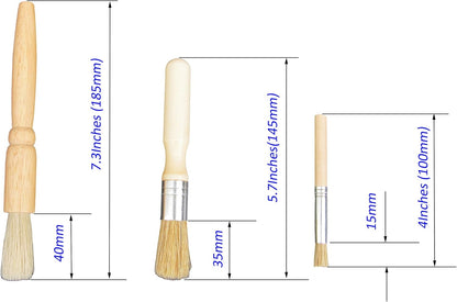 Coffee Grinder Cleaning Brush Set - 3Piece (7.3"-5.7"-4") Espresso Equipment Dusting & Maintenance Brushes