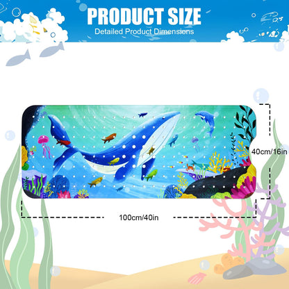 40''x16'' Vanleonet Baby Bath Mat for Tub for Kids, Extra Long Bathtub Mat Non Slip, Toddler Bath Mat Non-Slip for Tub