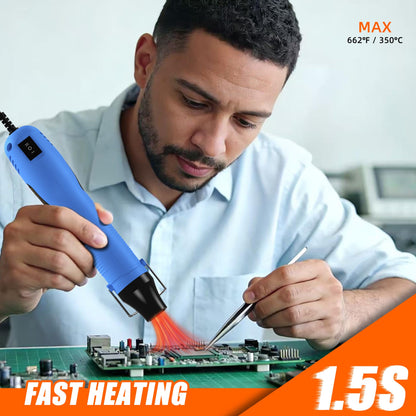 Mini Heat Gun, 2-Temp Settings 482℉ & 662℉（250℃&350℃） Fast Heat Hot Air Gun Tool and 5Ft Long Cable Overload Protection for Crafting, Vinyl Wrap and Shrink Tubing