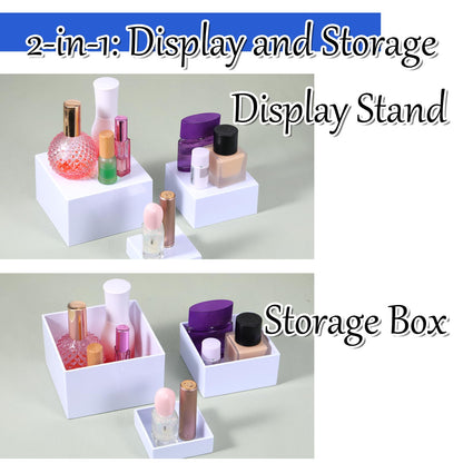 IANFAN 6 Pcs Buffet Risers, Food Risers for Buffet Table, White Acrylic Cube Boxes Display with Hollow Bottoms Display Stand Shelf for Party Cake Dessert Catering Jewelry Collectibles (3"4"5"6"7"8'')