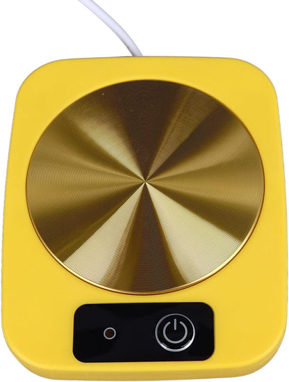 Smart Coffee Warmer USB Powered Portable Mug Warmer for Office Travel Home (Yellow)