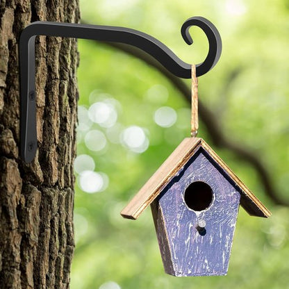 Gtongoko 6-Inch Metal Plant Hangers - Durable Outdoor & Indoor Hooks for Bird Feeders, Lanterns, Black | 2-Pack
